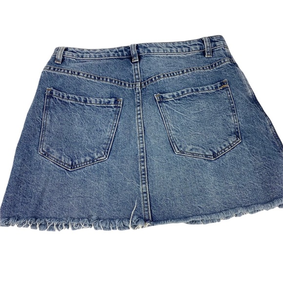 We The Free People Zip It Up Denim Mini Skirt Size 27/4 - Picture 5 of 9